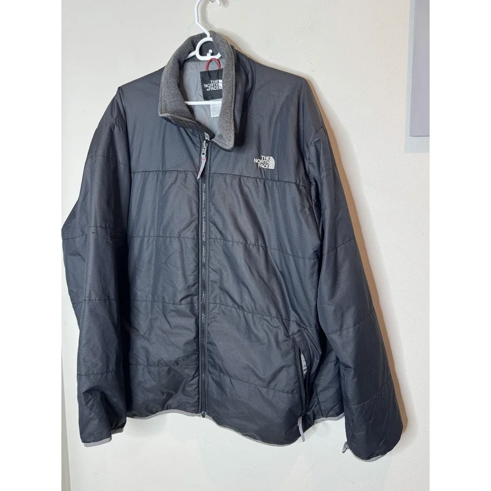 The North Face Jacket Mens 2XL Gray Insulated Full Zip Puffer Outdoor Winter‎